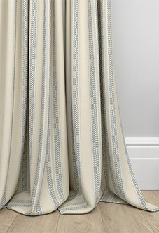 Trellis Prints, Noble Stripe Raffs Blue - Made to Measure Curtains